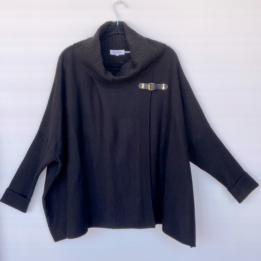 Calvin Klein Cowl Neck Cape Sweater